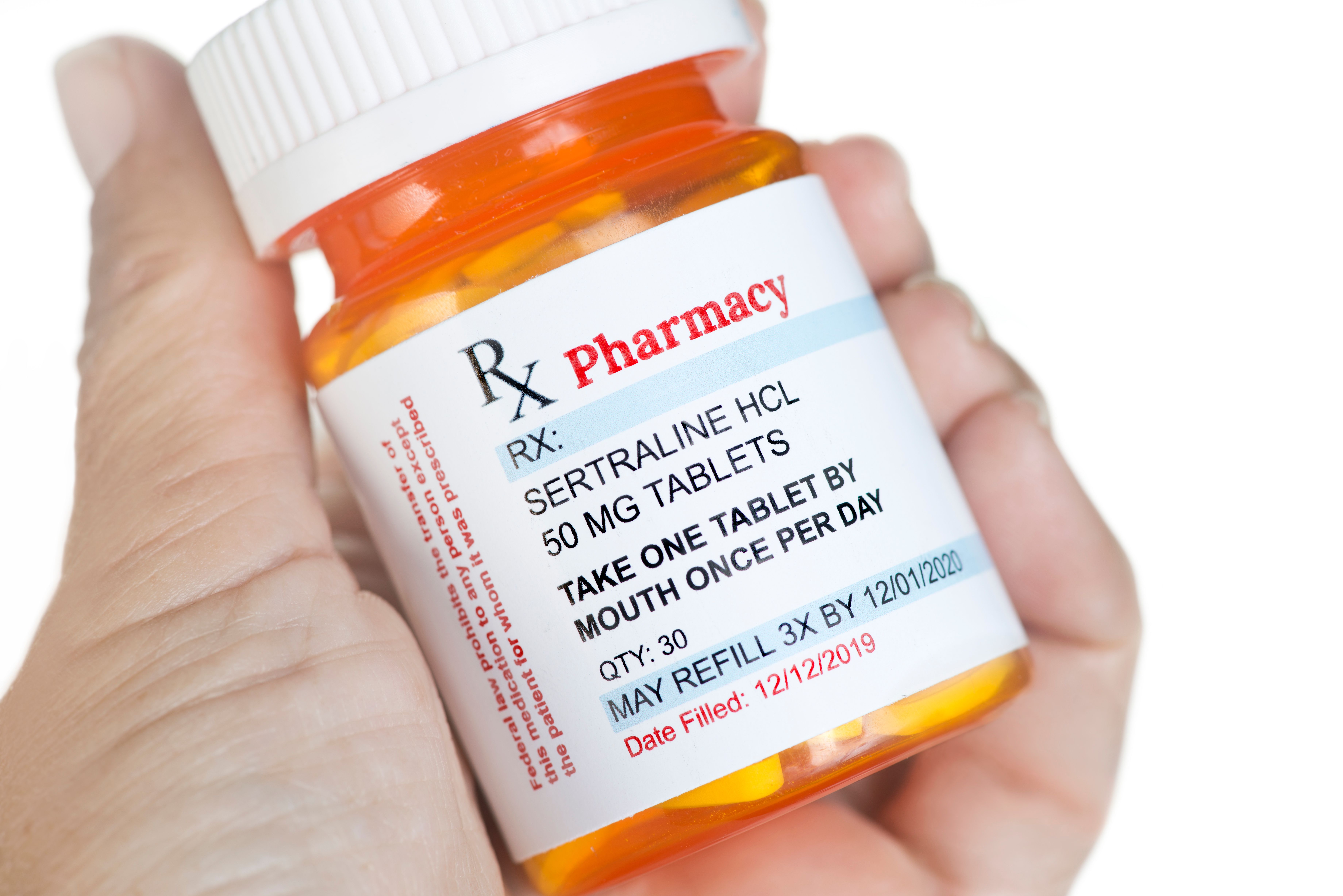 Zoloft pill bottle -- Image credit: Sherry Young | stock.adobe.com