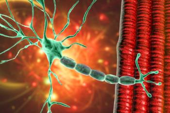 Motor neuron connecting to muscle fiber, 3D illustration | Image Credit: Dr_Microbe - stock.adobe.com