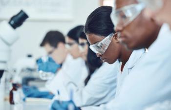 Study, research and scientist team in a lab for medical, innovation and drug analysis, health and medicine.