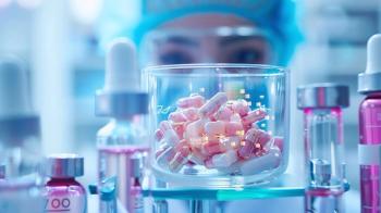 Scientist Observing Capsules in Research Lab