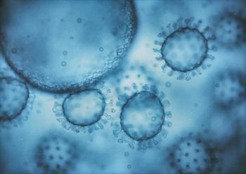 Viral structure. Viral particle is made up of a nucleus of nucleic acid (DNA or RNA) surrounded by a protein coat. Conceptual illustrative virus. | Image Credit: ktsdesign - stock.adobe.com