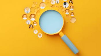 Yellow human icon inside of magnifier glass among white icons for customer focus and customer relation management or CRM concept | Image credit: Prasanth - stock.adobe.com