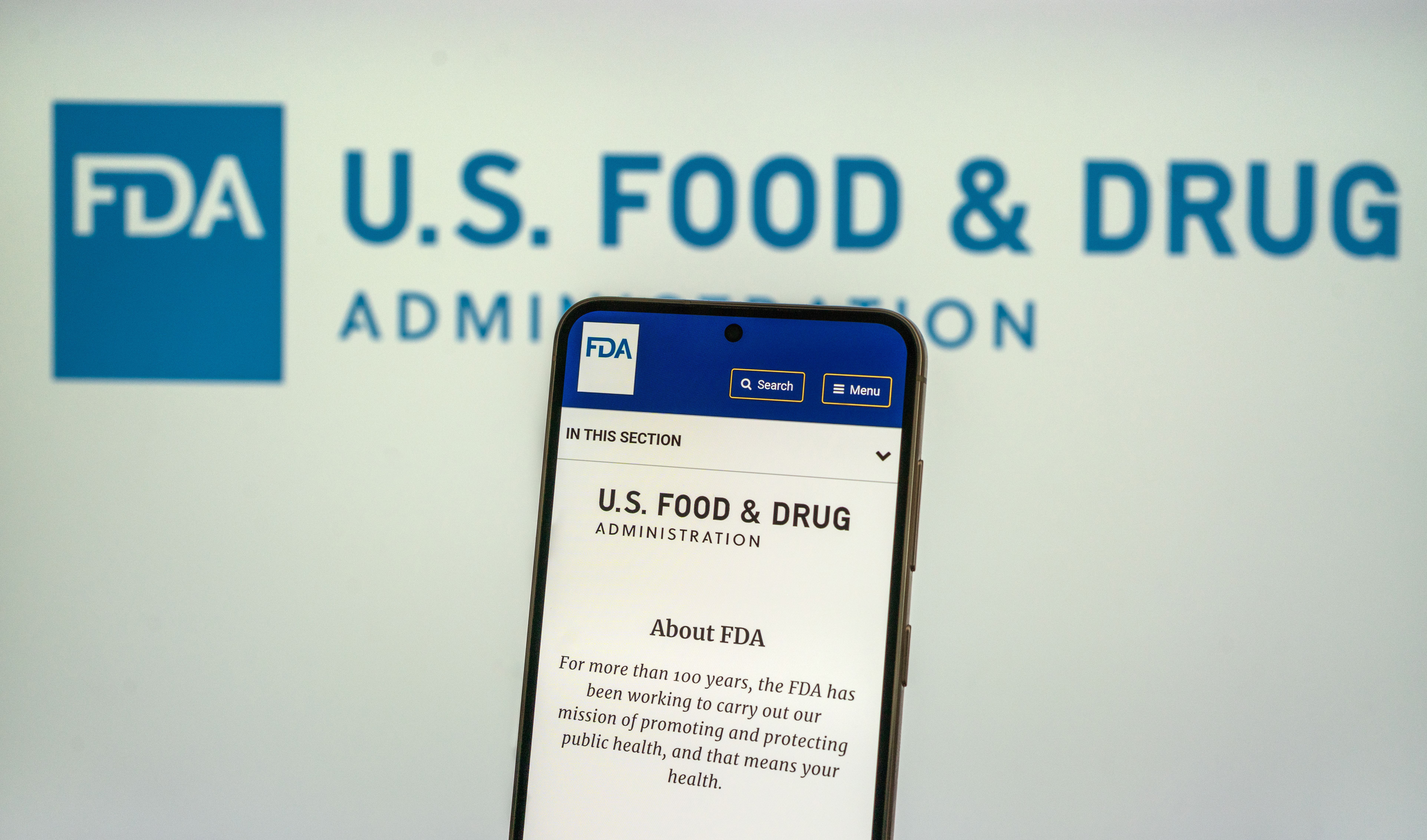 US FDA website homepage -- Image credit: gguy | stock.adobe.com