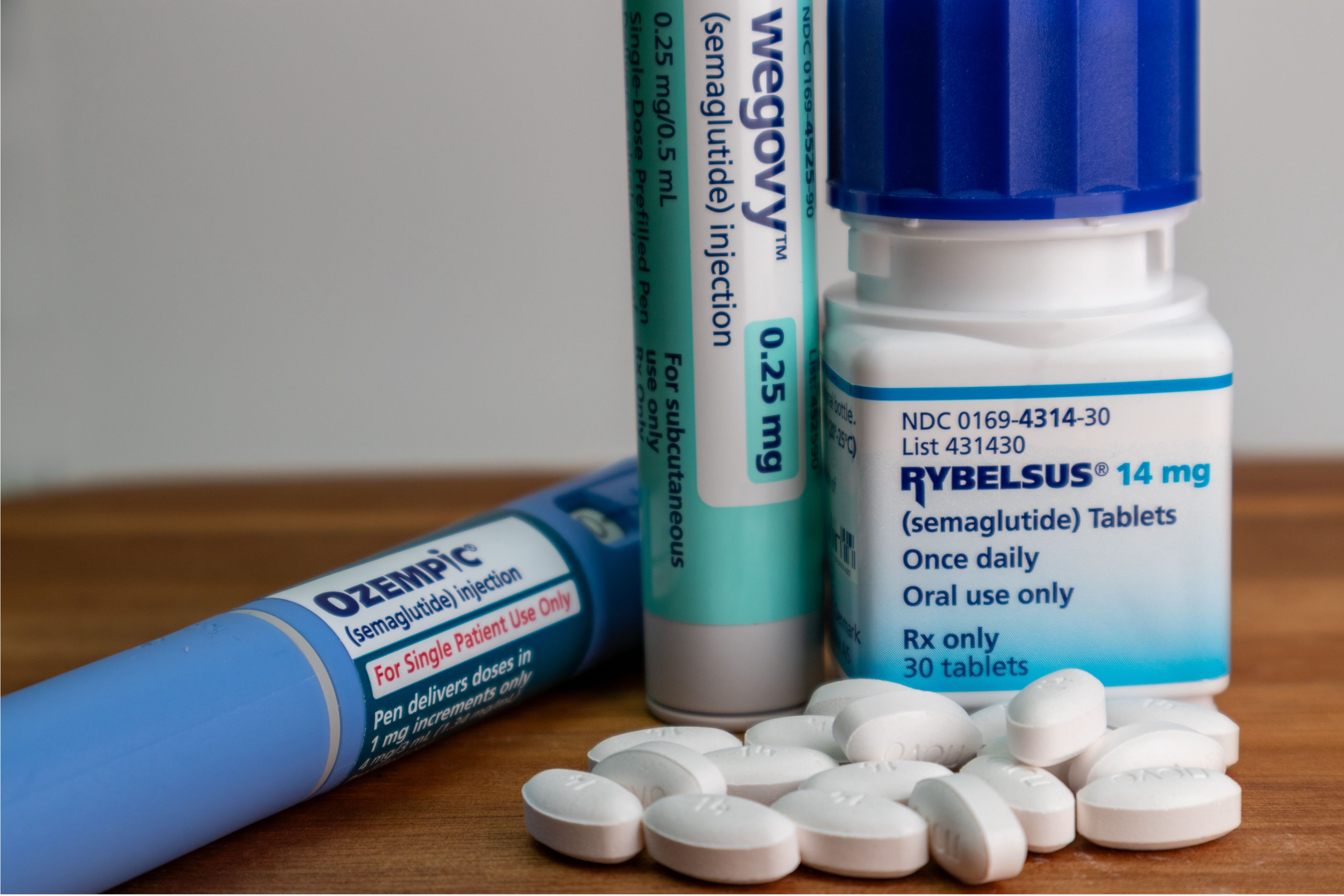Ozempic, Wegovy and Rybelsus semaglutide medications close up - Image credit: K KStock | stock.adobe.com