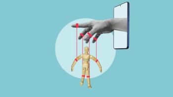 Digital Manipulation and Online Control Concept, Human Hand Controlling Wooden Puppet Through Smartphone, Social Media Addiction, Dopamine Loop and Algorithm Influence | Image Credit: © Andrii - stock.adobe.com