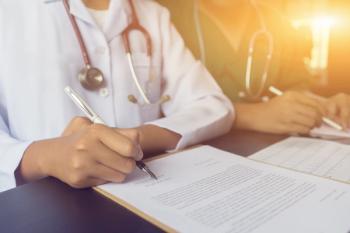 Pharmacist writing