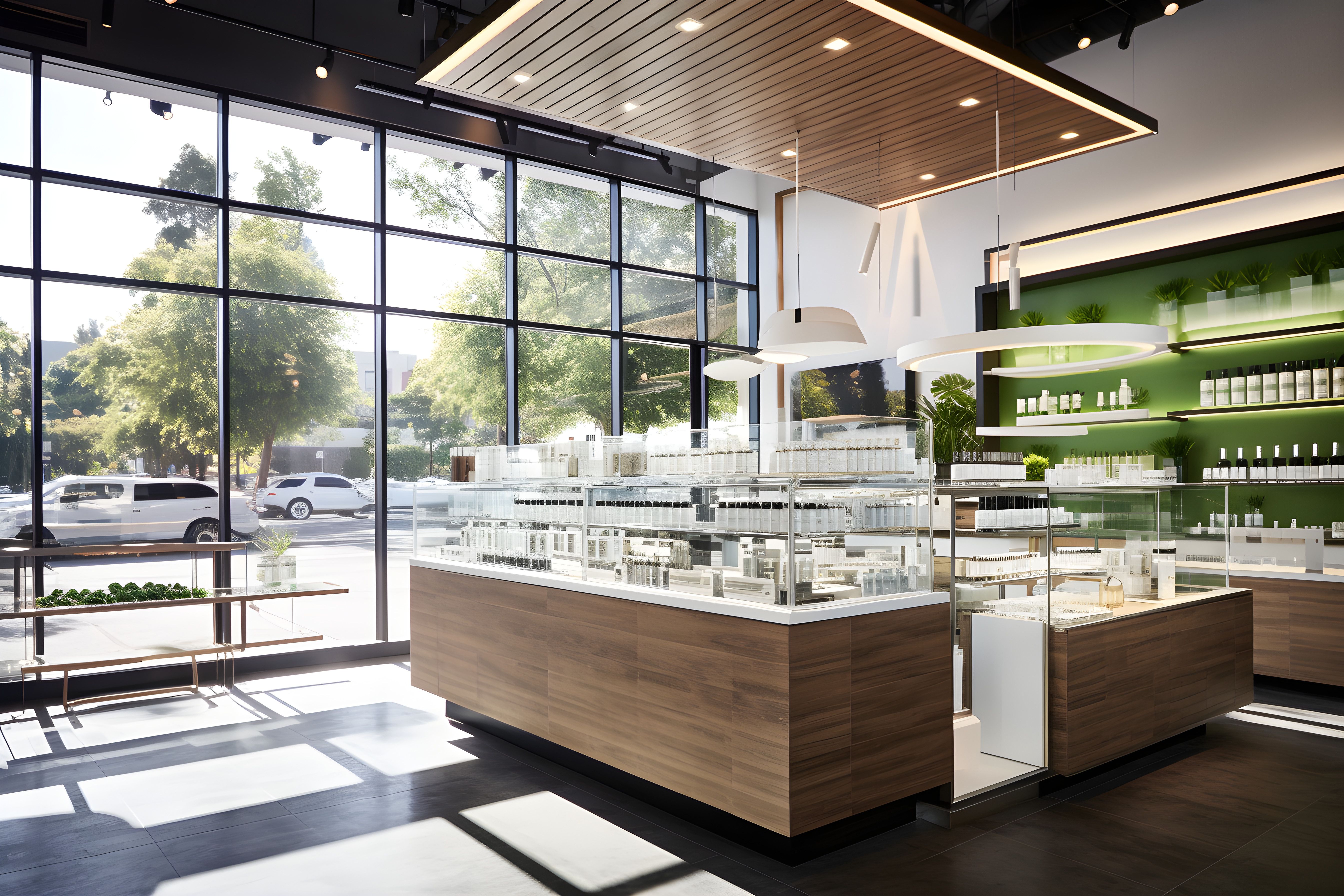 cannabis dispensary with product display and modern clean architecture - Image credit: Sam | stock.adobe.com