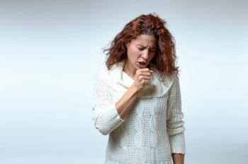 Woman coughing