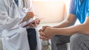 Men's health exam with doctor or psychiatrist working with patient having consultation on diagnostic examination on male disease or mental illness in medical clinic or hospital mental health service - Image credit: Chinnapong | stock.adobe.com