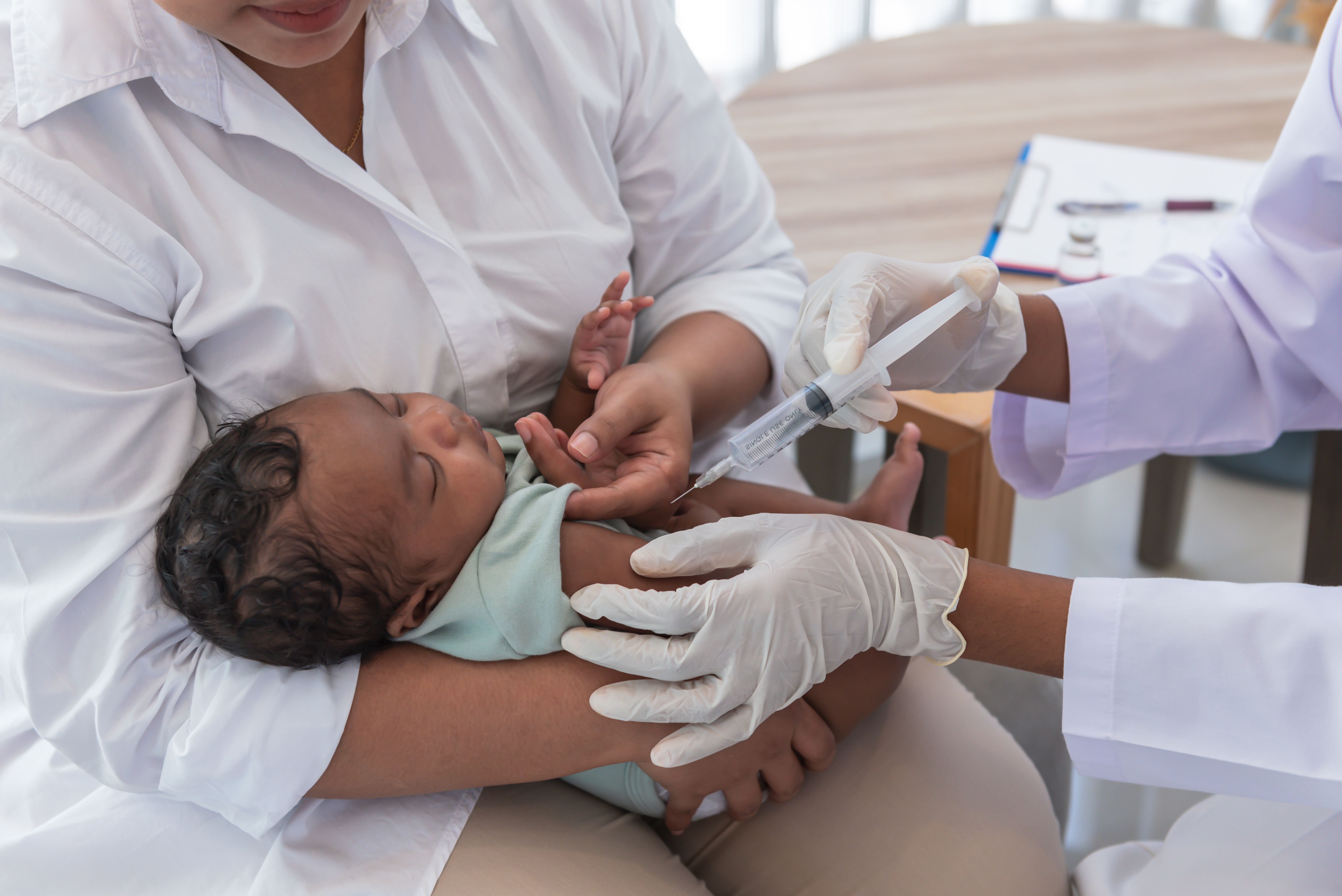 The doctor is vaccinating prevent virus for 1-month-old baby newborn son - Image credit: Anatta_Tan | stock.adobe.com The doctor is vaccinating prevent virus for 1-month-old baby newborn son - Image credit: Anatta_Tan | stock.adobe.com