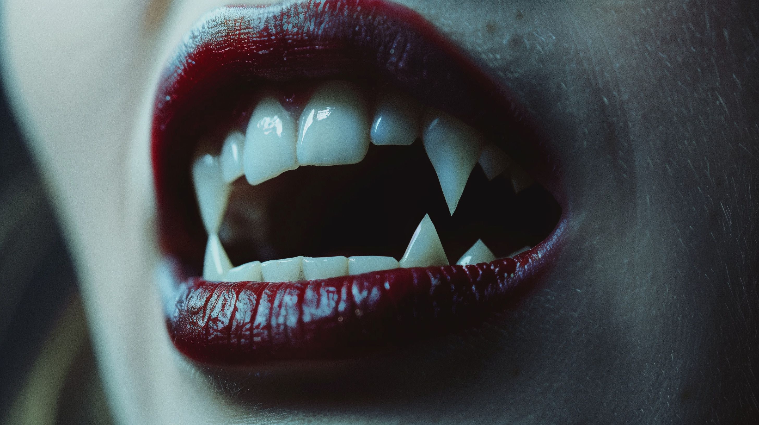 close photo of vampire opened mouth with fangs - Image credit: Another Dimension | stock.adobe.com