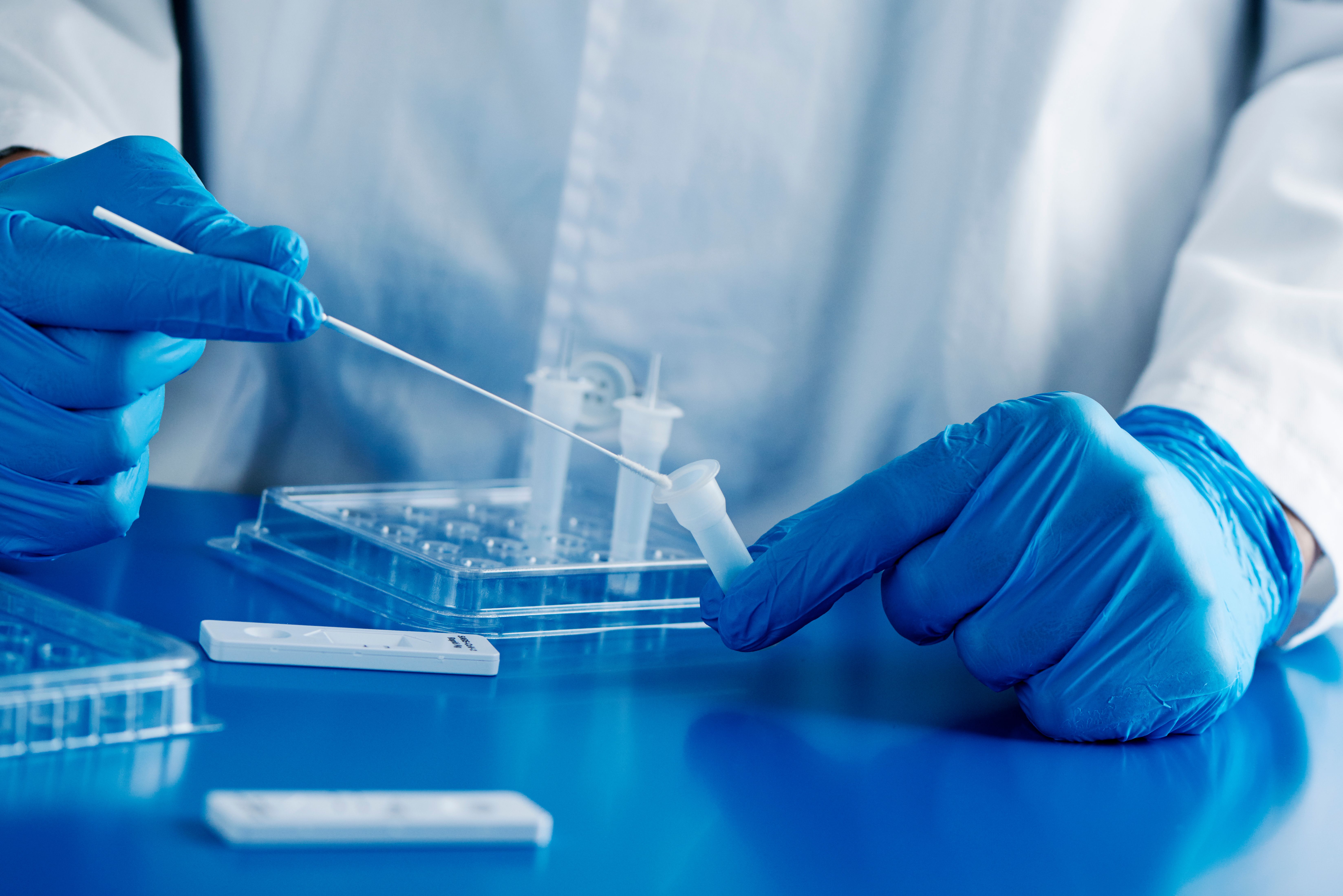 Health care professional preparing antigen test -- Image credit: nito | stock.adobe.com