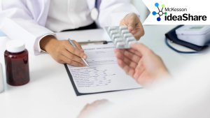 Female doctor explaining medicine dosage to patient during appointment in medical clinic. Health and health care consultation by specialist doctors in hospitals. Pharmacist gives medicine to patient