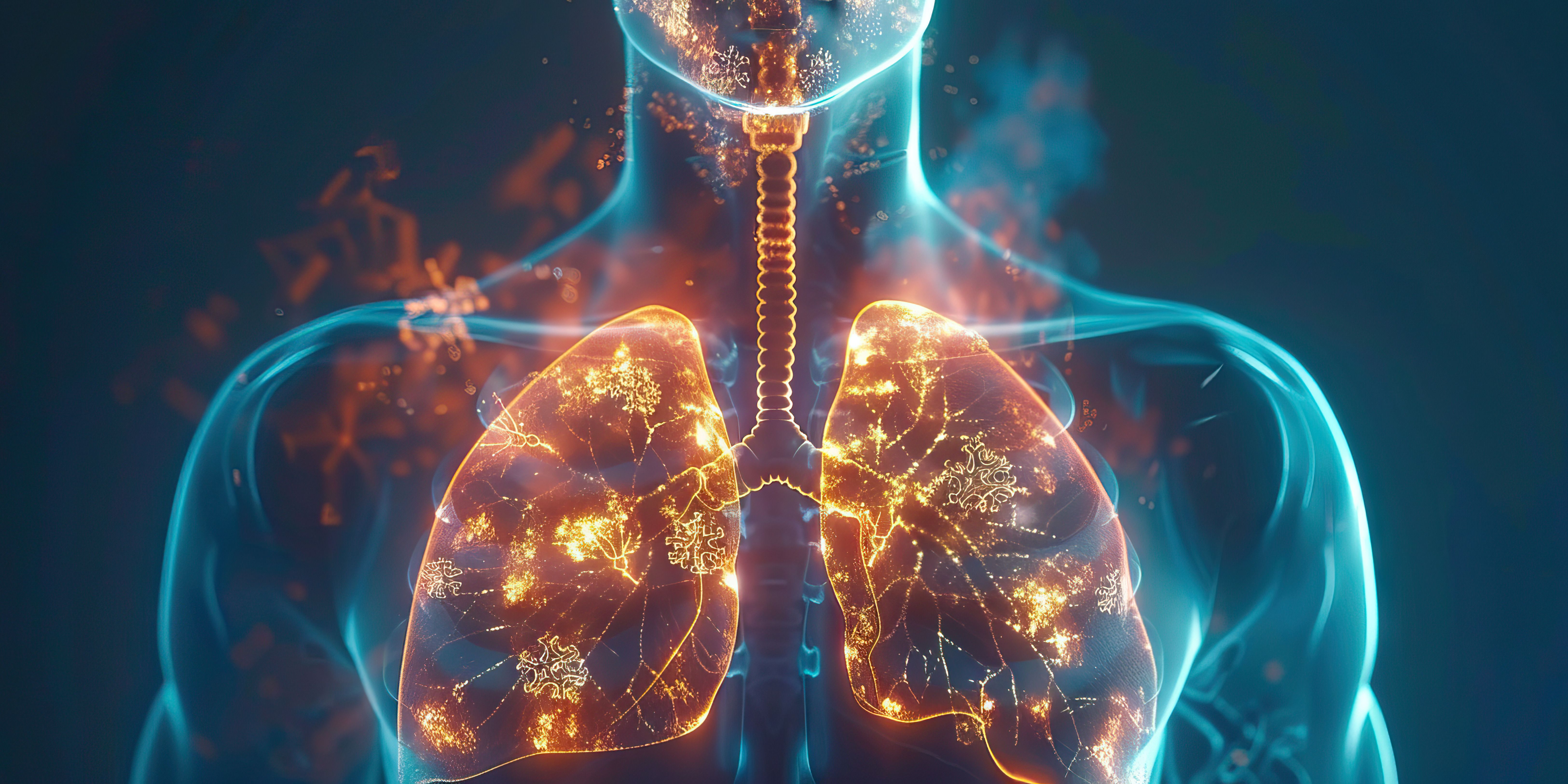 Visualization of human body with COPD highlighted on lungs | Image Credit: © Lila Patel - stock.adobe.com