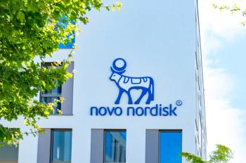 Image Credit: Adobe Stock Images/kittyfly. Novo Nordisk sign on building, Danish pharmaceutical healthcare giant, production innovative drugs, obesity treatment Ozempic, pharmaceutical company innovation