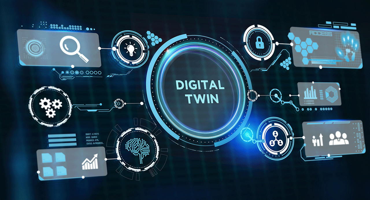 Digital twin industrial technology and manufacturing automation technology. 3d illustration | Image Credit: ©photon_photo -stock.adobe.com