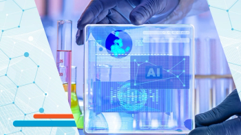 AI-powered pharmaceutical and medical analysis concept with gloved lab hands working with chemical samples and glassware, digital data interface in clinic lab. | Image Credit: ©TSViPhoto -stock.adobe.com