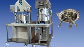 Charles Ross & Son Company's Sanitary Double Planetary Mixer Model DPM-4S and Sanitary Discharge System Model DS-4S