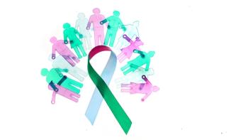 Rare Disease Day Background. Colorful awareness ribbon with group of people with rare diseases. | Image Credit: ©vetre-stock.adobe.com