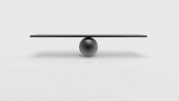 3d rendering. Empty blank black metal sphere balance scale on white background. | Image Credit: ©PATARA – stock.adobe.com