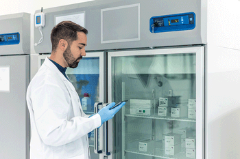 Scientist using tablet checking refrigerated drugs in pharmaceutical laboratory refrigerator | Image Credit: ©EDER -stock.adobe.com