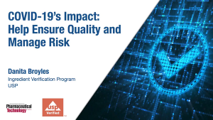 COVID-19’s Impact: Help Ensure Quality and Manage Risk