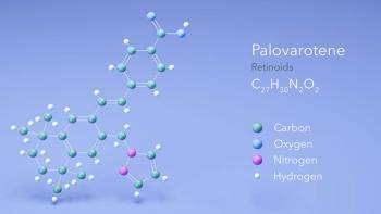 palovarotene molecule, molecular structures, retinoids, 3d model, Structural Chemical Formula and Atoms with Color Coding | Image Credit: ©Сергей Шиманович -stock.adobe.com