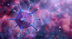 Adeno-associated virus. AAV virus genome. Adenoviral pneumonia, arthritis, bronchitis, hepatitis, cystitis. Adenovirus as vectors for gene therapy. Genetic material transmission to cell. Biotech 3D | Image Source: ©Corona Borealis -stock.adobe.com