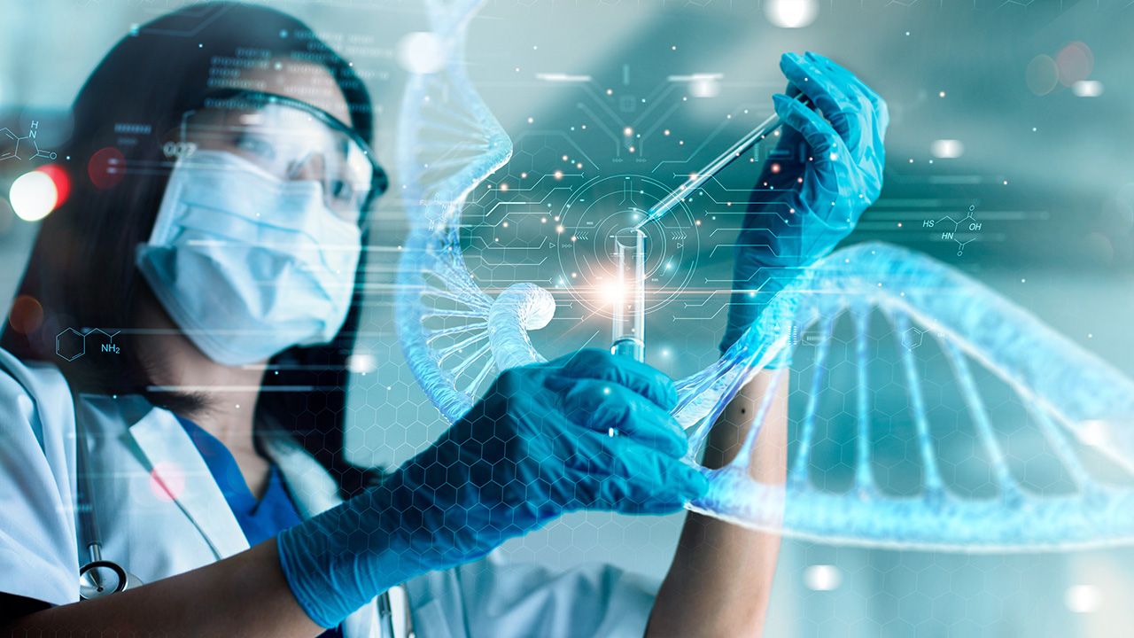 Scientists are experimenting and research with molecule model, DNA, Human Biology, Genetic research, Science with molecules and atoms in the laboratory, Medical science and biotechnology. | Image Credit: © ipopba - © ipopba- stock.adobe.com