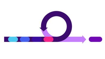 Colorful loop arrow and timeline representing a cyclical process with distinct stages and future endpoint in vibrant colors. | Image Credit: ©Tajul Islam -stock.adobe.com