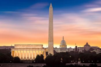 Dawn over Washington - with 3 iconic monuments illuminated at sunrise: Lincoln Memorial, Washington Monument and the Capitol Building | Image Credit © mandritoiu - stock.adobe.com