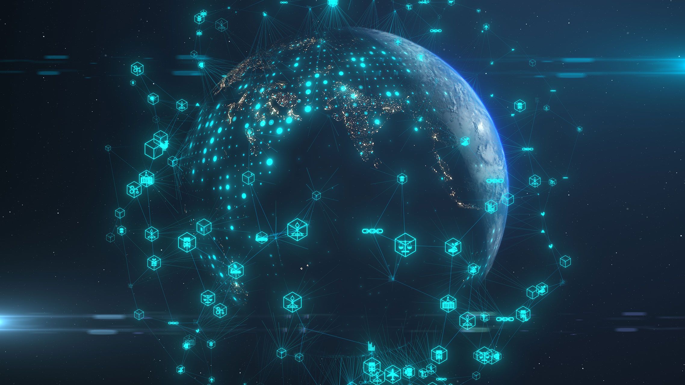 Blockchain supply chain business smart contract solution network protocol - illustration rendering | Image Credit - © immimagery - © immimagery - stock.adobe.com