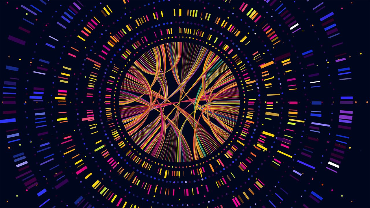 Genome data. Genetics sequence barcode visualisation, dna test and genetic medical sequencing map vector concept illustration | Image Credit: © Tartila - © Tartila - stock.adobe.com