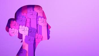 Women's Day poster with woman silhouette and fists inside in paper cut and copy space, 3D illustration. Girl face poster for feminism, independence, freedom, empowerment, activism for women rights | Image Credit: © AdriaVidal – stock.adobe.com