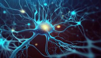 Neurons, Active nerve cells, Conceptual illustration of neuronal cells with bright connecting nodes in the abstract dark space, illustration in high resolution, 3D rendering | Image Credit: © Eric - stock.adobe.com