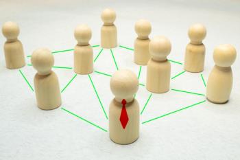 Three groups of people are connected by lines. Coordination and knowledge sharing. Outsourcing. | Image Credit: © Uladzislau - stock.adobe.com