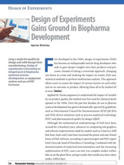 Design of Experiments Gains Ground in Biopharma Development