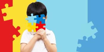 World autism awareness day April 2 - Studio Portrait of a cute asian boy cover his face with the colorful puzzles pieces. Autism Spectrum Disorder concept, ASD, Syndrome, Light it up blue, Backdrop. | Image Credit: © myboys.me - stock.adobe.com