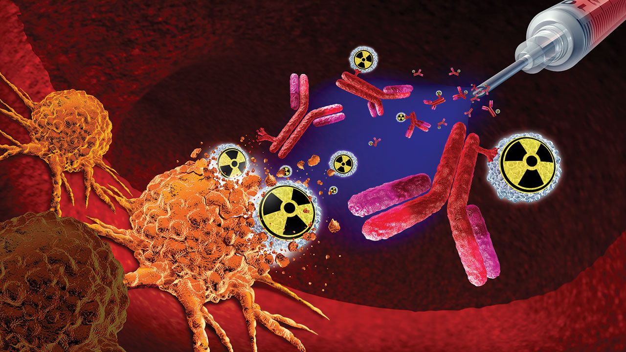 Targeted Alpha Therapy as a cancer treatment in clinical trials as a oncology therapies targeting malignant tumors with radioactive particles destroying cells | Image Credit: ©freshidea -stock.adobe.com