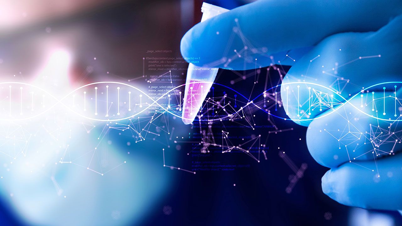 scienziato osserva provetta, campione di analisi, scienza futuristica | Image Credit:©xyz+ - Stock.adobe.com