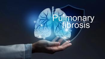 Medical banner Pulmonary fibrosis on blue background | Image Credit: © mi_viri -stock.adobe.com