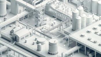 Isometric View of a Pharmaceutical Factory - Industrial Design for Prints, Cards, Posters, and Digital Graphics | Image Credit: © Anna– Stock.Adobe.com