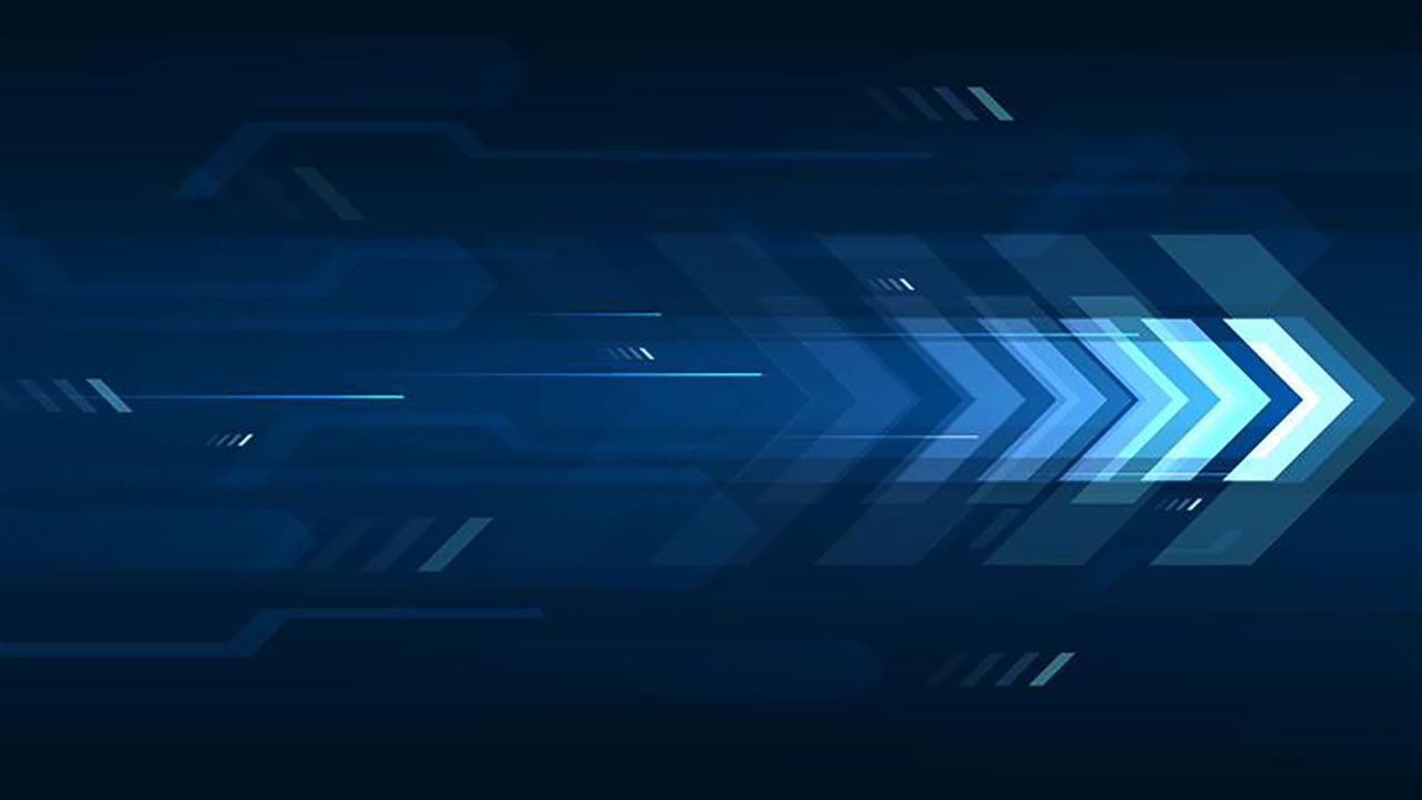 Arrow speed abstract blue background, communication data transfer technology concept. | Image Credit: ©Suppachok N
