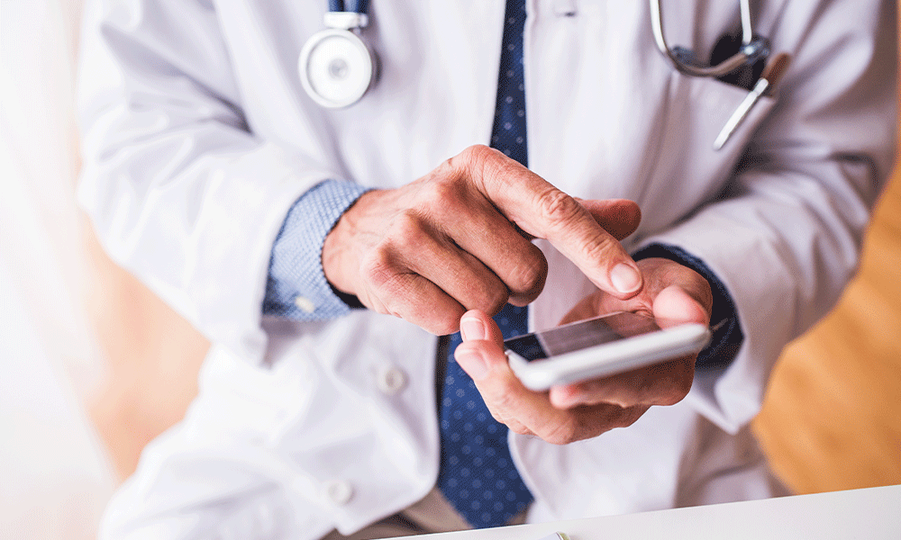 doctor texting