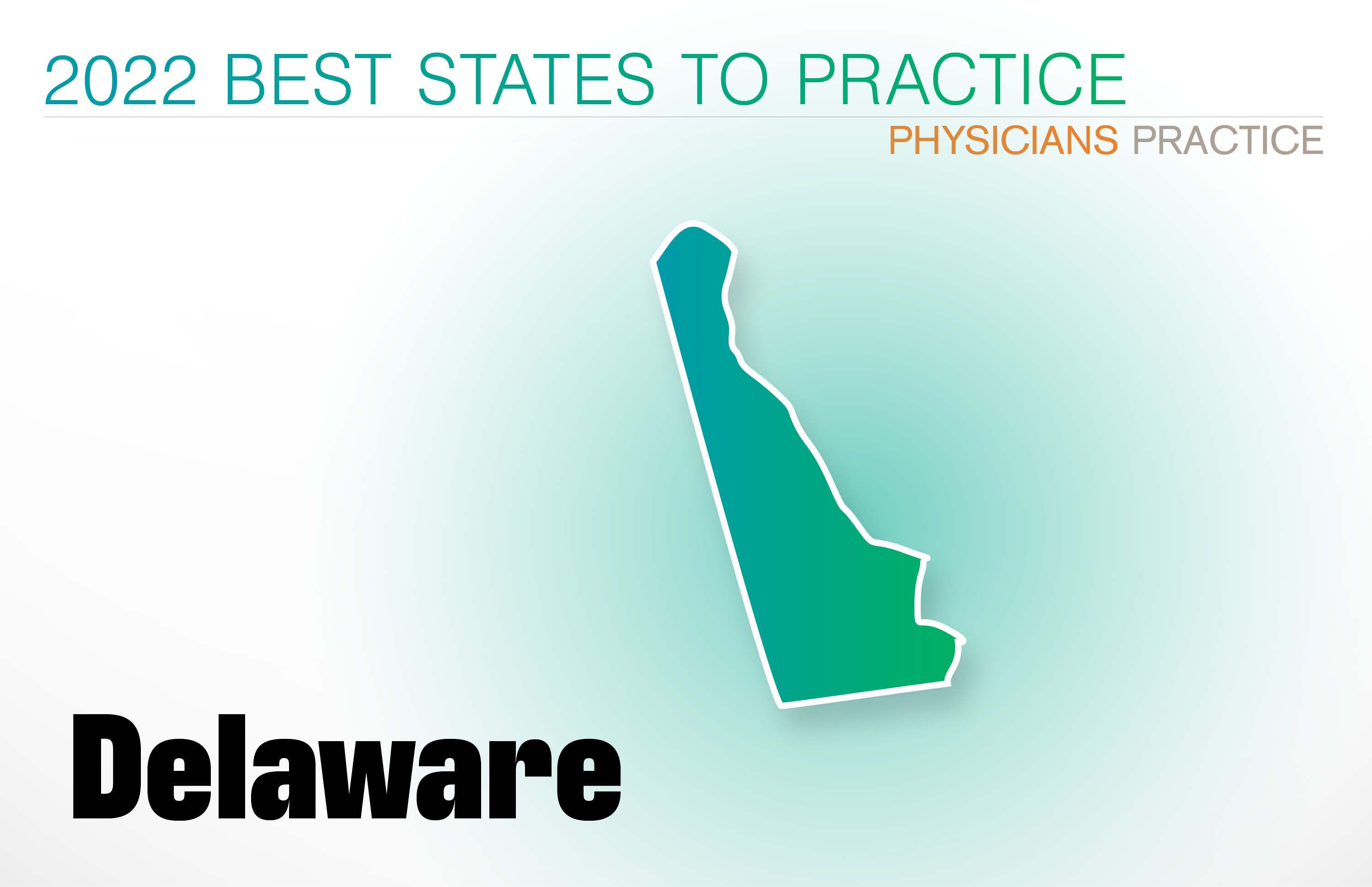 #27 Delaware Rankings: Cost of living: 35 Physician density: 32 Amount of state business taxes collected: 16 Average malpractice insurance rates: 37 Quality of life: 4 GPCI: 32