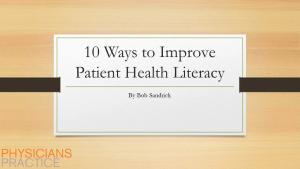 10 Ways to Improve Patient Health Literacy