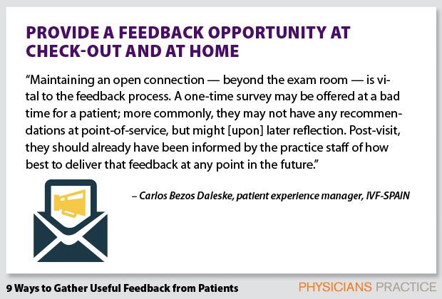 Provide a Feedback Opportunity at Check-Out and at Home