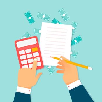 hands and calculator