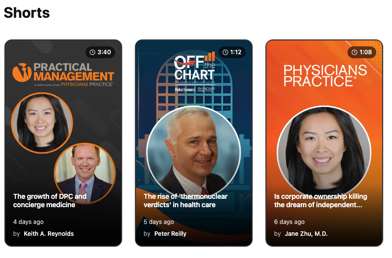 <![CDATA[Physicians Practice Shorts: What it takes to run a practice on your schedule]]>