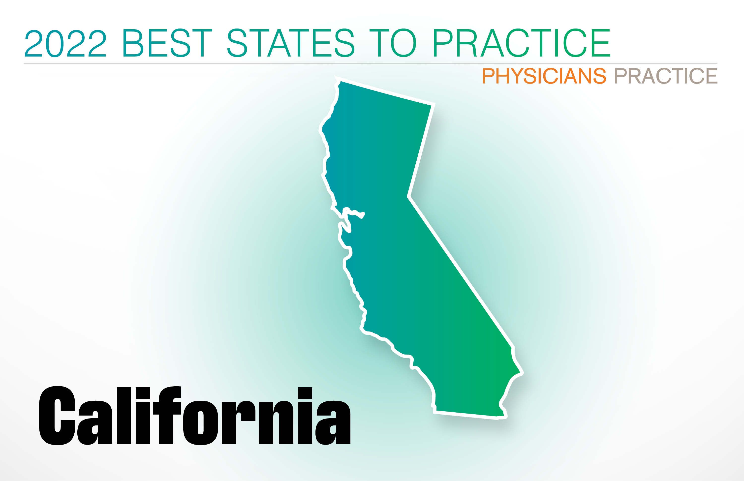 #38 California Rankings: Cost of living: 48 Physician density: 31 Amount of state business taxes collected: 48 Average malpractice insurance rates: 16 Quality of life: 16 GPCI: 23